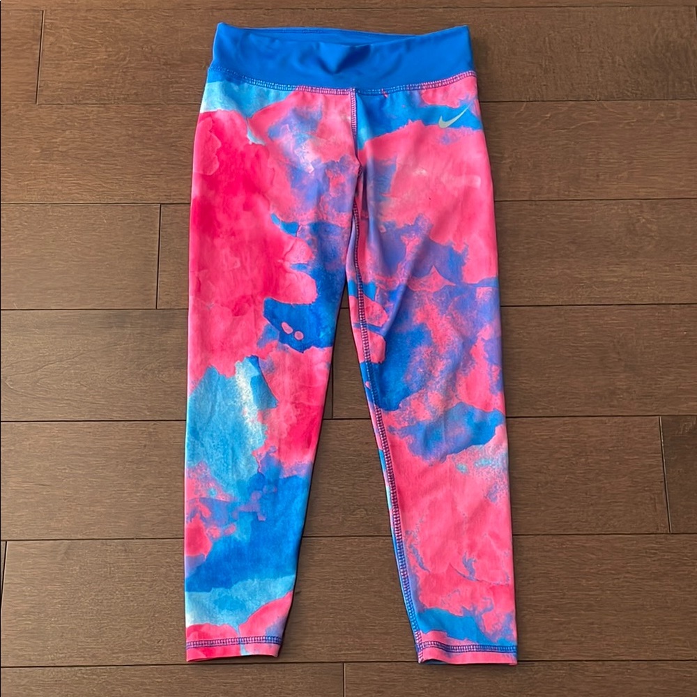 Nike Pink and Blue Dry Fit Leggings